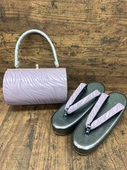 【新品・未使用品】スタイリッシュな草履バッグセット 振袖　成人式 前撮り 卒業式 入学式　ライラック
