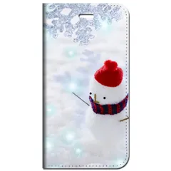 iPhone14 他 手帳型 ケース 雪だるま02 ★ iPhone SE 8 13 12 他 iPhone各機種対応可能 スマホケース ★ 5r