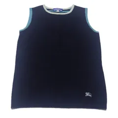 バーバリー ブルーレーベル ノースリーブ ベスト ボーダー ブラック ブルー 38サイズ Burberry