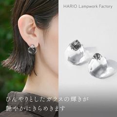 HARIOハリオ K10ピアス ゴールド ハリオランプファクトリー ガラス 花