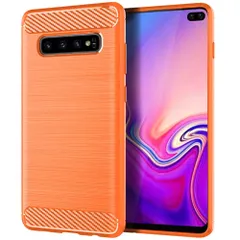 Galaxy S10+ ケース SC-04L SCV42 ギャラクシーs10プラス カーボン調 薄型 耐衝撃 ソフト ケース 【Color】 レッドのサムネイル