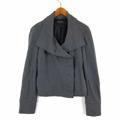 ボナジョルナータ BUONA GIORNATA ジャケット ビッグカラー 比翼ボタン ストレッチ 長袖 M グレー