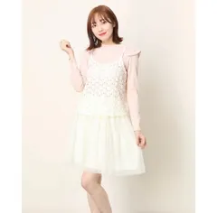 新品 earth music レースキャミ+フリルプルオーバー 3点セット