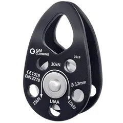 】伐採 ツリークライミング レスキュー アーボリスト クライミング 登山 ボールベアリングと自己潤滑ブッシングの2タイプあり 12mmロープ適合 クライミングプーリー プレート プーリーシステム設置 モバイルサイド マイクロプーリー 30kN UIAA認証 C