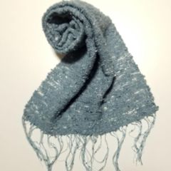 [草木染] 手織り　マフラー（約1.5m）一点物　ハンドメイド　男女兼用　藍染