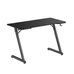 Alterzone ゲーミングデスク 幅120cm*奥行60cm*高さ75m パソコンデスク Z字脚 耐荷重75KG 汚れを防ぐ 組立簡単 ヘッドホンホルダー付き カップホルダー付き ゲーム用机 PCデスク ブラック ALZGDZ