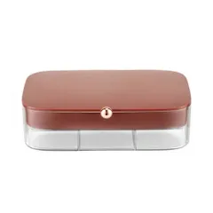 新着商品 ジュエリーボックス 大容量 二層 ピアス収納指輪ケース 携帯用 小物入れ 仕切り調節 ジュエリーケース アクセサリーケース アクセサリー収納 宝物箱 プレゼント 。 (red bean paste)