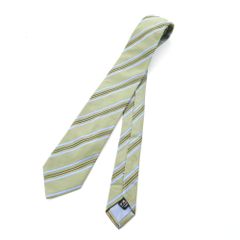 トゥモローランド イタリア製 シルクブレンド 斜ストライプ ネクタイ  オリーブ系 TOMORROWLAND メンズ