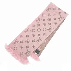 LOUIS VUITTON ルイヴィトン エシャルプ・ロゴマニア マフラー  M70460 ピンク ウール シルク レディース 　240001121668