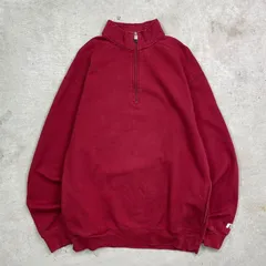 00年代 RUSSELL ATHLETIC ラッセル ハーフジップスウェットシャツ ブランクスウェット 無地 メンズXL相当 