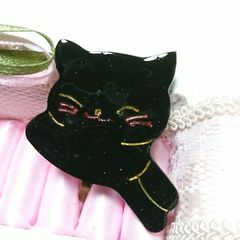 ヘアアクセサリー ヘアゴム『黒猫』№234