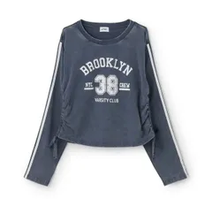 新品　ラブトキシック(Lovetoxic) ジュニア トップス(ラブトキシック) Tシャツ/カットソー(ラブトキシック)　【LTXC】ピグメントナンバーTシャツ　150㎝　160㎝　ネイビー　ナンバリング　ロンTシャツ　長袖Tシャツ