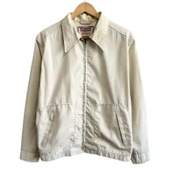 〜70's USA製 McGREGOR マックレガー スウィングトップ ジャケット ブルゾン 無地 フルジップ ポケット付き アイボリー サイズ42 No.G741