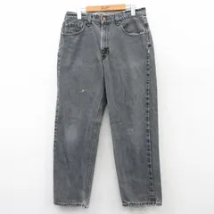 W33/古着 ジーンズ Levis リーバイス 550 メンズ 90s コットン 黒 ブラック デニム 25mar28 中古 ボトムス ジーパン Gパン ロング パンツ