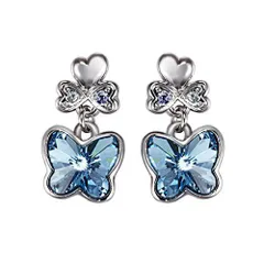(イウハ) IUHA 【蝶の物語】ピアス レディース 恋 スワロフスキー社製クリスタル 金属アレルギーと変色防止