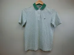 【美品】Arnold Parmer ポロシャツ 白緑ボーダー レディース M  ゴルフウェア 1911-0645 中古