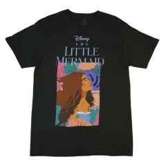 男女兼用Tシャツ【クリックポスト発送】DISNEY LITTLE MERMAID TEEディズニー リトル マーメイド プリントＴシャツBLACK(ブラック)男女兼用 黒 TSHIRTS アニメロゴ キャラ 映画 カルチャー