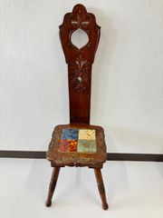 DARGIA風(ダルギア風)タイル付きチェア◆椅子　昭和レトロ　家具　置き物