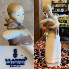 No.49 送料無料 リヤドロ ヤギを抱く少女 LLADRO フィギュリン