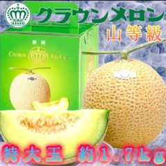静岡 最高山等級 マスクメロン 超大玉 1玉  クラウンメロン ホワイトデー 誕生日プレゼント 御供え 贈答用 返礼品