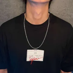 60cm シルバー ロープチェーンネックレス メンズ レディース 長め ロング