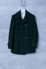 使用回数小 メランジ アルパカウール リングジャケット ポロコート