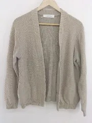 ◇ green label relaxing UNITED ARROWS コットンニット 長袖 ガウンカーディガン サイズL グレージュ系 レディース P  【1302270004276】