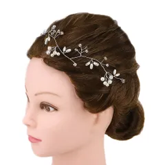 ヘッドドレス 髪飾り ジュエリー ヘッド アクセサリー ウエディング パーティー かんざし 簪 花 洋装 ドレス 大きい パール 着物 和装 袴 振袖 成人式 結婚式 フォーマル W13 303-251 p915　Si