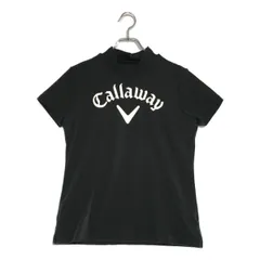 中古 レディース キャロウェイ Callaway 半袖シャツ M 黒 ブラック モックネックストレッチ