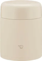【在庫処分】ZOJIRUSHI 象印マホービン ステンレス保温スープジャー ランチジャー シームレスせん 400ml ベージュ ふたとパッキンが一体化 お手入れ簡単 洗う点数3点のみ SW-KA40-CM