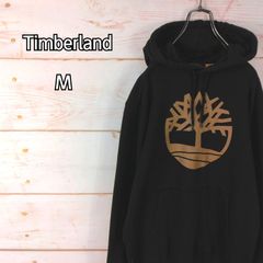 Timberland ティンバーランド プルオーバー パーカー ビッグロゴ ブラック メンズ Mサイズ