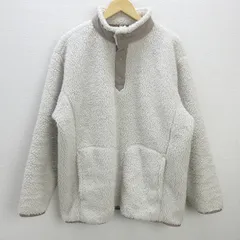 Q■ユニクロ/UNIQLOホワイトマウンテニアリング スナップT フリースジャケット■白系【メンズXL】MENS/3【中古】