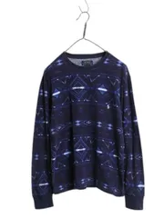 【お得なクーポン配布中!】 ポロ ラルフローレン ネイティブ 総柄 サーマル 長袖 Tシャツ メンズ M / 古着 ロンT マルチカラー ストレッチ カットソー ロングスリーブ