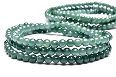 グアテマラ産◇希少マンサーノ翡翠 ブルージェダイト 青翡翠　4.5mm　3連タイプ ブレスレット パワーストーン 天然石 _BG4937-45
