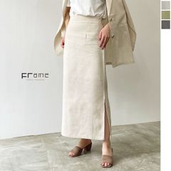 麻ライクストレートスカート