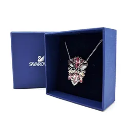 【良品】 SWAROVSKI スワロフスキー ネックレス  ビジュー クリスタル  ペンダント シルバー チェーン ユニセックス 男女兼用 メンズ レディース