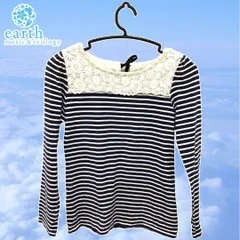 earth music&ecology ボーダーカットソー レース T-154