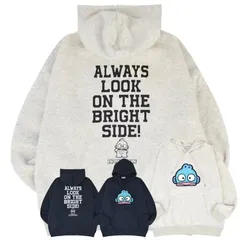 刺繍 ハンギョドン 長袖 トレーナー フーディー フード付き 着ぐるみ サンリオ 裏起毛 レディース メンズ M L LL グリーン ターコイズブルー キャラクター 大人　子供　部屋着　カジュアル　sanrio コスプレ あったかい パーカー バックプリント
