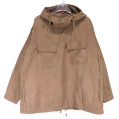 ENGINEERED GARMENTS エンジニアド ガーメンツ CAGOULE SHIRT - LT.WEIGHT FAKE SUEDE カグールシャツ ライトウェイト フェイクスウェード カーキ プルオーバー ロングスリーブ パーカー サイズS maykのサムネイル