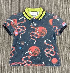 GUCCI Space Animals ポロシャツ メンズ XSサイズ 474642 スペース スネーク ダークネイビー イタリア製