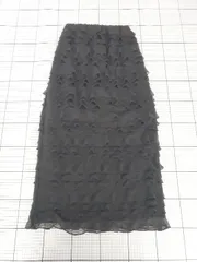 ◇ ⊇ OLIVE des OLIVE オリーブ デ オリーブ カットフリル ロング タイト スカート サイズF ブラック系 レディース E  【1509100074892】