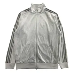 美品 adidas originals アディダスオリジナルス ベロア トラックトップ ジャケット ブルゾン ジャージ M グレー メンズ 古着 中古 USED