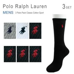 新品 未使用 ラルフローレン 靴下 メンズ ビジネス ブランド スポーツ スクールソックス クルーソックス ポロ 3足セット Polo Ralph Lauren 821032PK