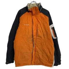 Columbia 中綿ジャケット L オレンジ ブラック コロンビア ジップアップ マウンテンジャケット アウトドア 古着卸 アメリカ仕入 a702-7319