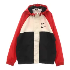 NIKE (ナイキ) SWOOSH WOVEN HOODED JACKET スウッシュ フーディ ウーブン ジャケット ホワイト/レッドのサムネイル