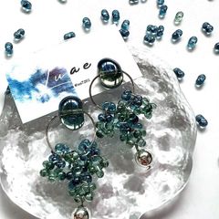 【2点のみ販売】つるつる紫陽花　ピアス・イヤリング