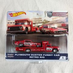 ホットウィール プリムス ダスター ファニーカー PLYMOUTH DUSTER FUNNY CAR RETRO RIG チームトランスポート マテル TEAM TRANSPORT