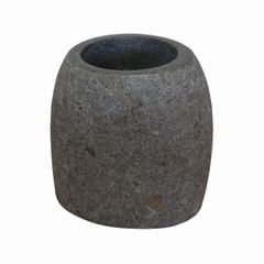 天然石をくり抜いた花瓶 リバーストーン 花器 石材 ガーデン オーナメント 坪庭 アジアン雑貨 バリ雑貨 河石 川の石 水盆 フラワーベース 生け花 一輪挿し 250871