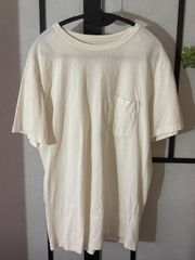 80s 90s　シングルステッチ　無地　胸ポケット　白　ホワイト　ヴィンテージ　Tシャツ