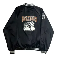90s DOG HOUSE オールスキン スタジャン 黒 グレー L ブルドッグ 90s DOG HOUSE オールスキン スタジャン 黒 グレー L ブルドッグ